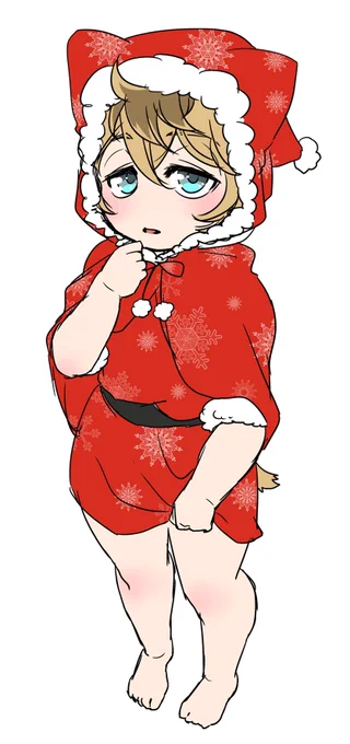 #twst_BL レオラギ
※※年齢操作注意※※
再掲

サンタ服着させられるショタ🍩と、クリスマスプレゼントを勝手に貰うショタ🦁さん 