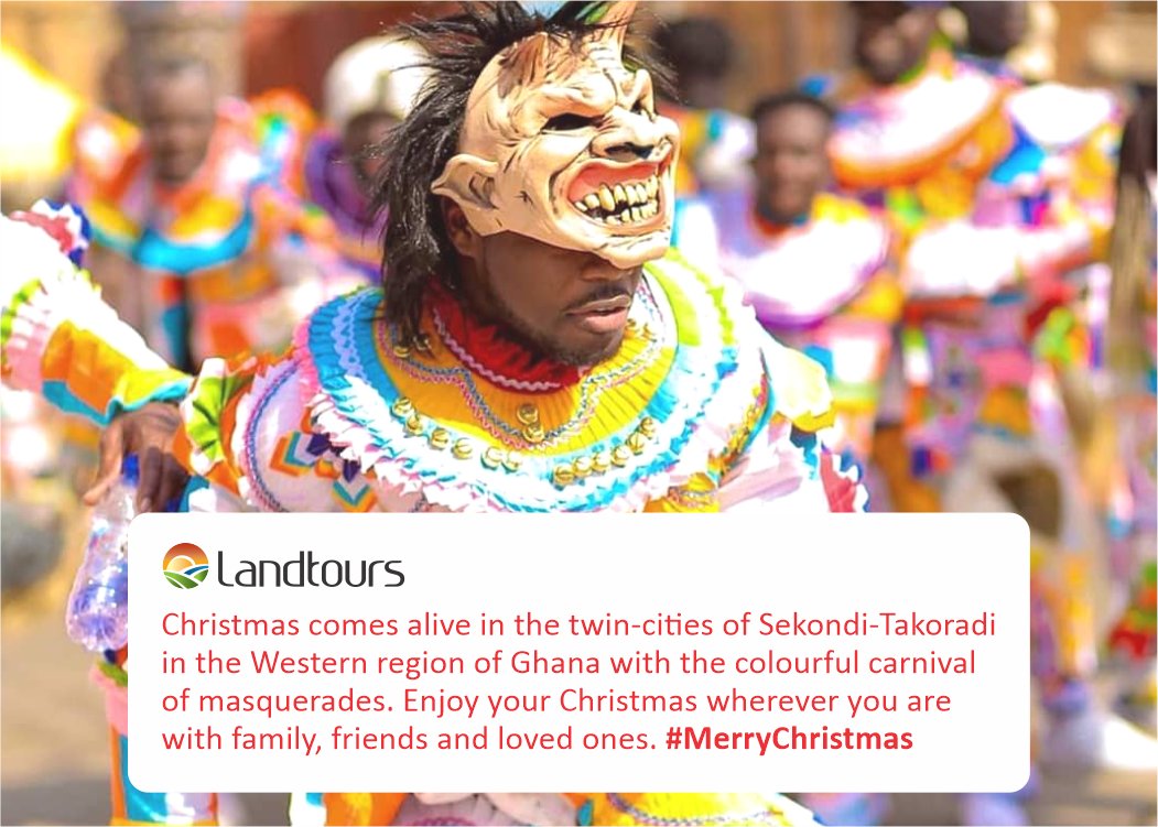 Landtours's tweet photo. Christmas comes alive in the twin-cities of Sekondi-Takoradi in the Western region of Ghana with the colourful carnival of masquerades. Enjoy your Christmas wherever you are with family, friends and loved ones. #MerryChristmas https://t.co/AN8j2HVOCO