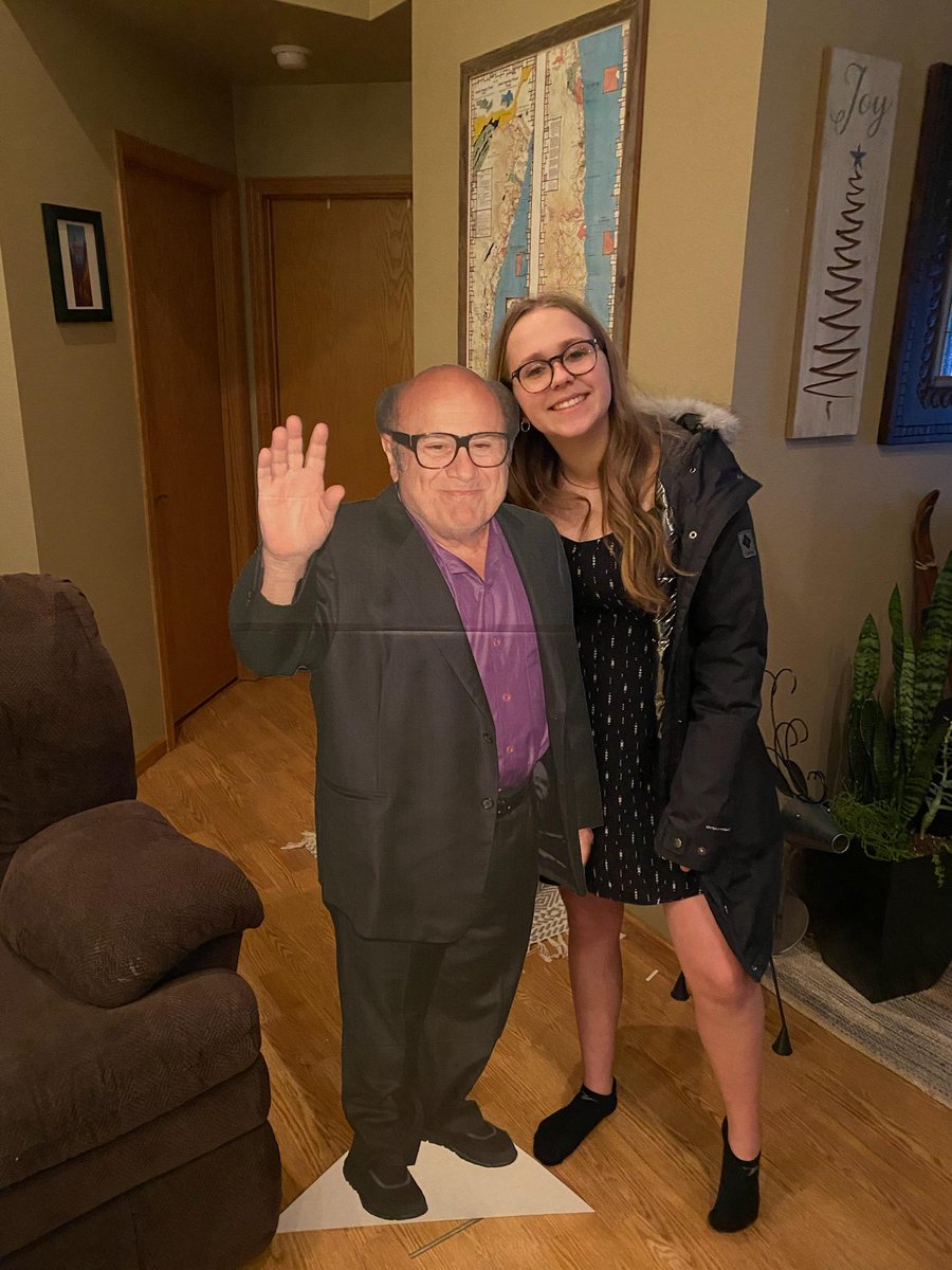 KirbyHrbek's tweet photo. We got my niece @DannyDeVito for Christmas! She loved it, what a cute pair! https://t.co/aUQKnfKlCo