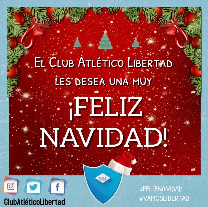 Les deseamos una noche buena y una prospera Navidad junto a sus seres queridos.
FELIZ NAVIDAD 🎉🎉🎄🎇🎁💙💙
#VamosLibertad 
#101años 
#feliznavidad2021 
#NoHayUnClubSinOtroClub