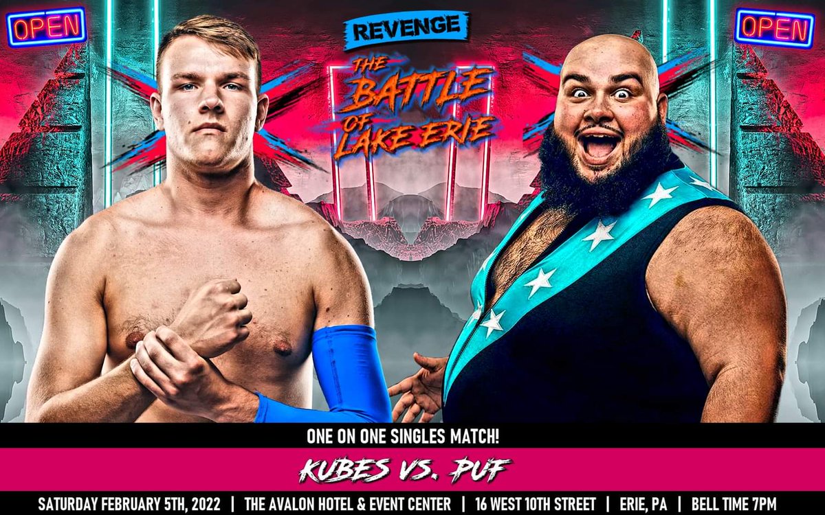 RevengePro_Erie's tweet photo. Its Christmas Eve &amp; #SantaPuf is letting yall open 1 present early. At #BOLE2022 @pufisntgod goes 1on1 with the debuting Kubes!

@EricKubiak_ is a violent new hoss trained by Grapplers Annonymous &amp; The Jacobs Prichard Wrestling Academy.

Its an All Buffalo Showdown February 5th! https://t.co/twSmcoBVvn