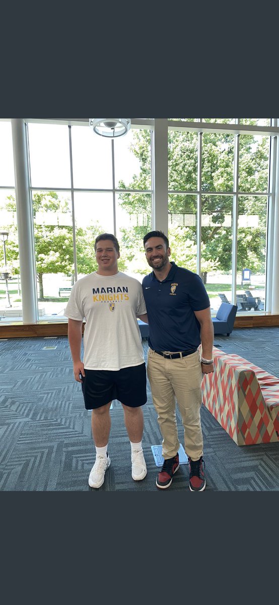 michael_boone74's tweet photo. I’m excited to announce my commitment to pursue my athletic and academic career at Marian University! I would like to thank my family, coaches, and teammates who have helped me earn this opportunity. Thank you @CoachWhalen59 @CoachHenn @MarianUFootball https://t.co/4L2vRZTkAQ