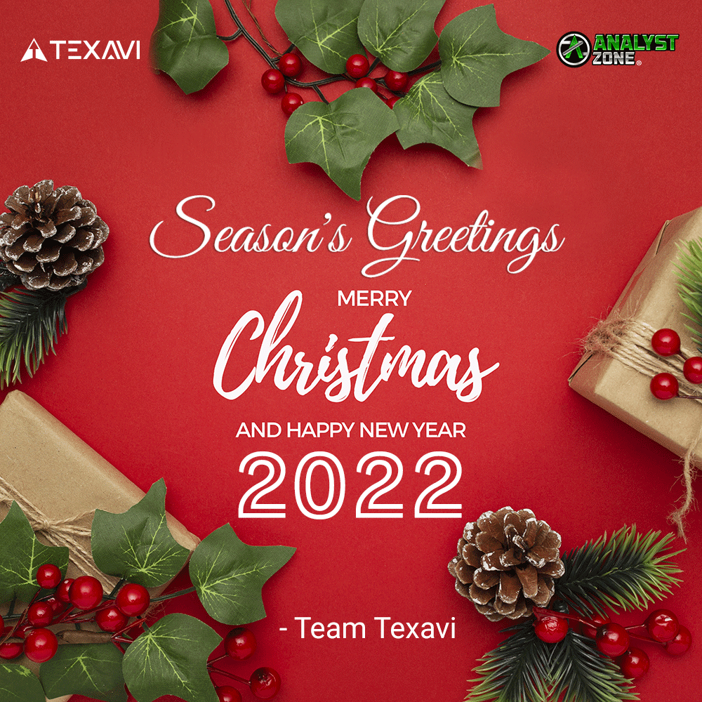 texavi1's tweet photo. Team TEXAVI wishes you and yours, Merry Christmas and a Happy New Year,2022! Here is to holidays filled with love and light and a new year filled with new hopes, aspirations and good health to one and all 🎊🎉

#Texavi #AnalystZone #zeal #texavizeal #careers  #campusplacements https://t.co/HfxVHYLTuc