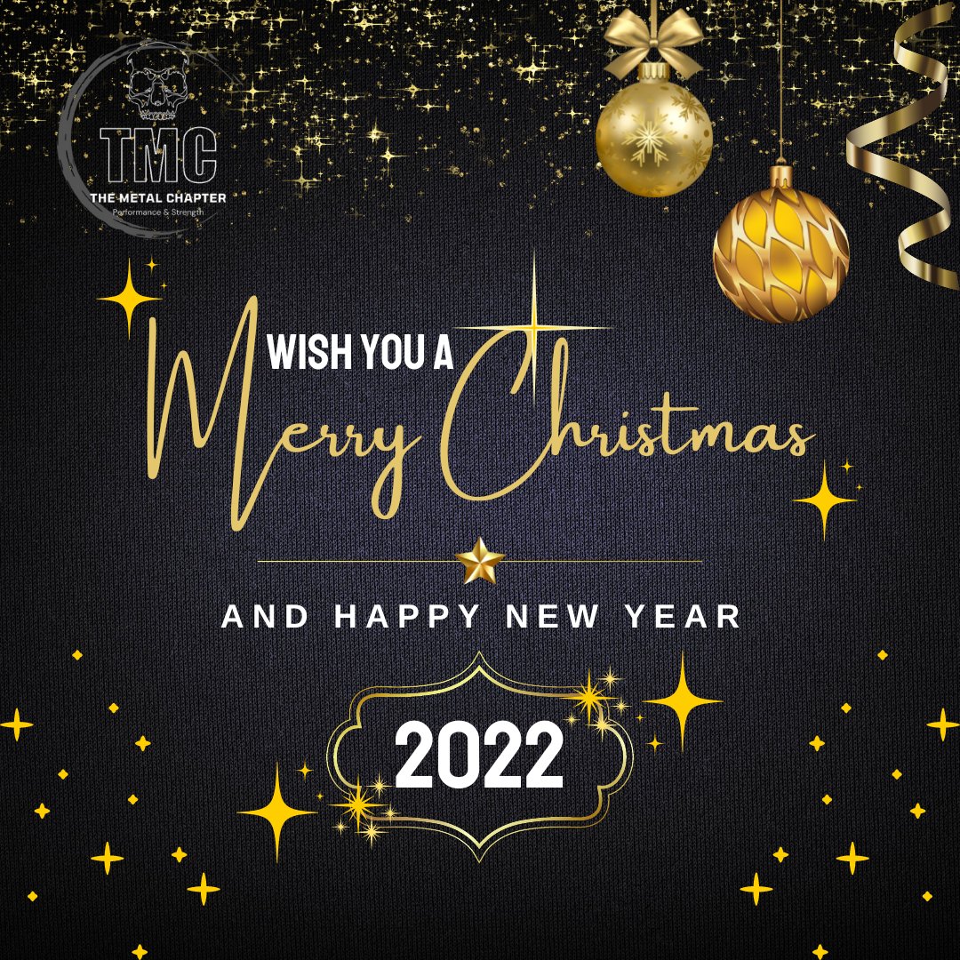 TheMetalChapter's tweet photo. We just want to wish you and your family a very Merry Christmas and a Happy New Year. We also wanted to take this opportunity to thank you for all your support this year and for being a part of TMC in a BIG WAY. We can't wait to show you what we have in store for 2022. https://t.co/7wapofLPFo