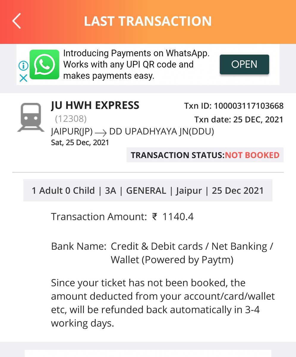 PRADEEP61198800's tweet photo. My ticket has not been booked .The amount deduct.
Plz refund my amount
@RailMinIndia 
@RailwaySeva https://t.co/AJCbycunW0