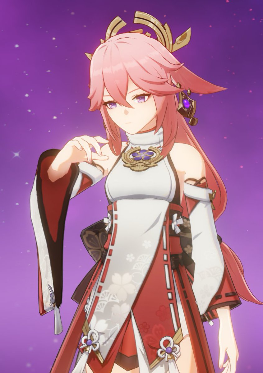 yoimyia's tweet photo. yae doing raiden's idles, happy holidays https://t.co/C1ETwpF2FN