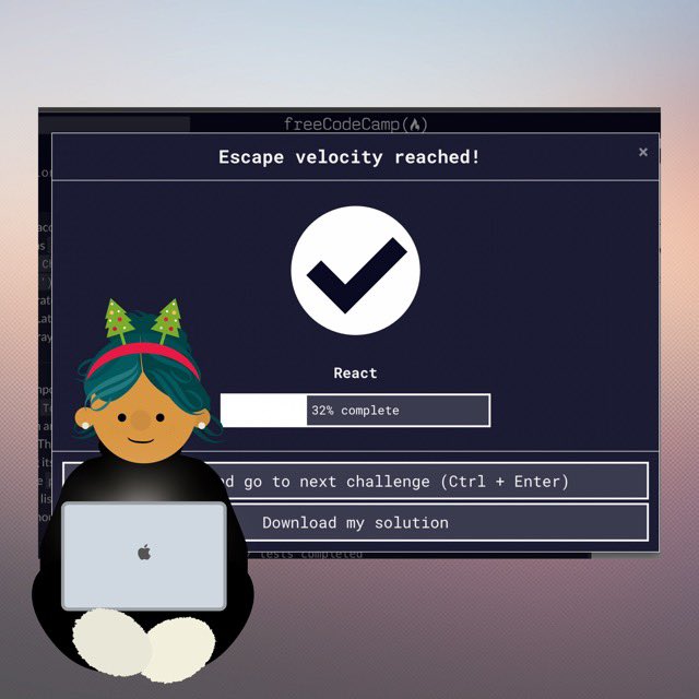 MccarronJess's tweet photo. Day 61 #100DaysofCode worked through a few more React challenges. Writing React components from scratch, how to render a class component to the DOM, passing an array as props. #freeCodeCamp #DEVCommunity #WomenWhoCode #React #HTML #Javascript #CSS #CodeNewbie https://t.co/uLdjo7p1PM