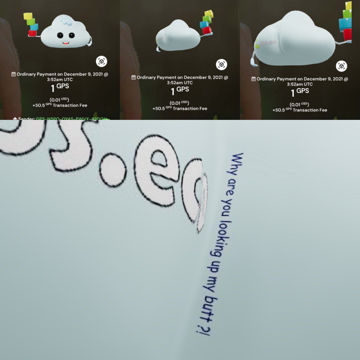 Congratulations to @lajunen_markus for finding out Xmas Easter egg wedged betwixt the firmly-chiseled buttocks of the #augmentedreality cloud on our new block explorer. 5,000 GPS coming to you once we’ve slept off our Christmas dinner!