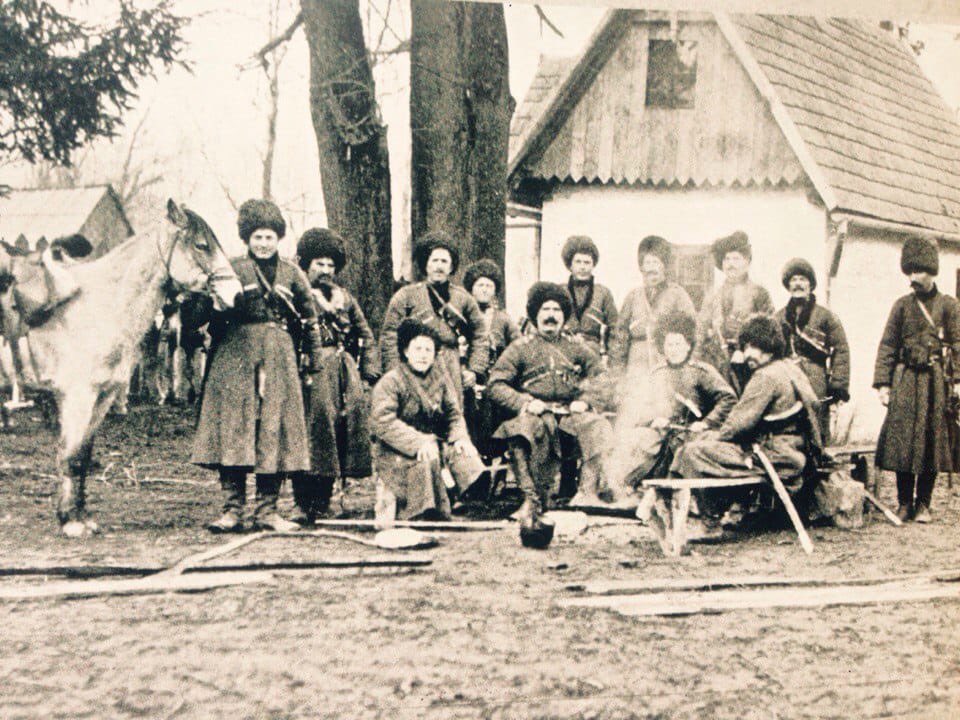 Riders of the Kabardian Horse Regiment in Montenegro. World War I, 1915.
