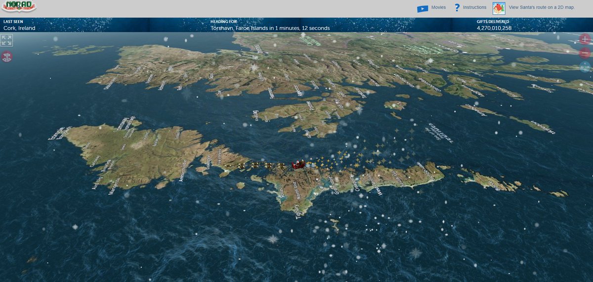 #MerryChristmas and #HappyHolidays to all with #SantaClaus that has just passed the #OuterHebrides! 

#Christmas2021 #Scotland #Hebrides #NORADTracksSanta @NoradSanta @weloveSY