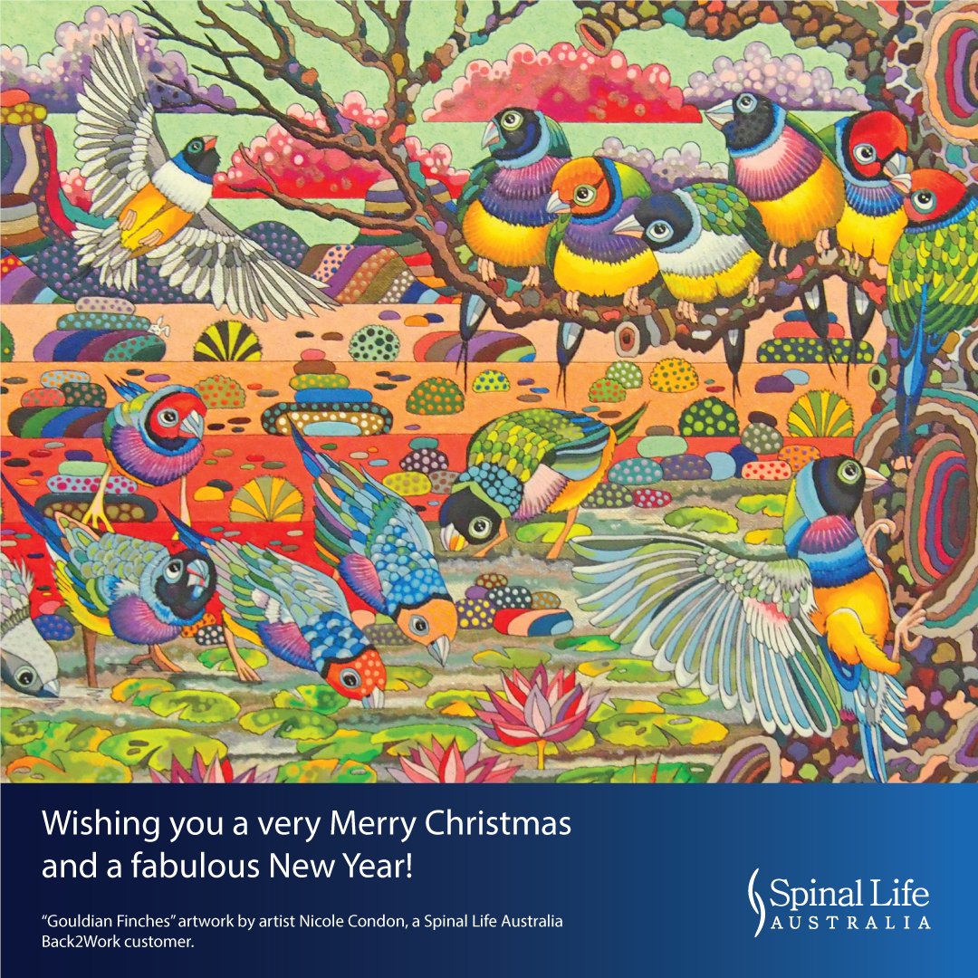 🎄 Wishing all of our wonderful Spinal Life community a very Merry Christmas and a Happy New Year! 🎄

A big thank you to our Back2Work customer and artist Nicole Condon for letting us use her fantastic artwork. Visit montvilleartgallery.com.au/artist/nicole-… to see more of her incredible work.