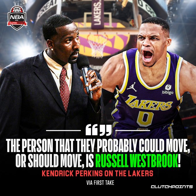 If you've watched the Lakers, you'd know that Russell Westbrook has not been the problem. Still, Kendrick Perkins believes LA should move Russ before the deadline. Thoughts? 🤔