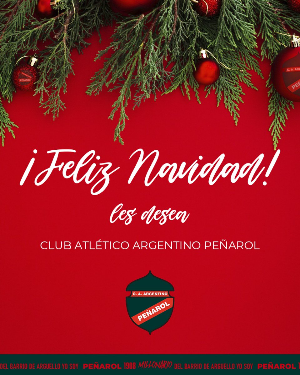 🎄🎅 Paz, salud, amor, alegría y mucha felicidad, les desea el Club Atlético Argentino #Peñarol 💚❤ 

¡Feliz navidad!