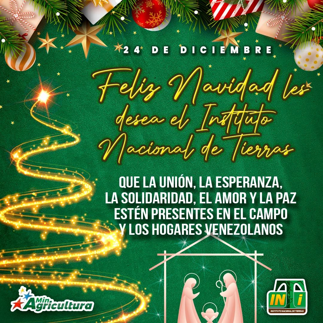 Celebramos la unión familiar, la fe y las victorias del pueblo por la paz y el resurgir económico, que nos garantiza el alimento en nuestras mesas. Hoy más que nunca defendemos la alegría y la esperanza reflejada en el rostro de los niños y niñas de esta patria.
¡Feliz Navidad!
