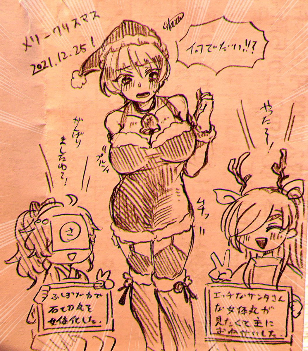 今年はぁぉぇくんがえっちな衣装を用意しつつ主に「今年のクリスマスプレゼントは女体化砌丸がいいなぁ」とお願いしたのでこうなりました 