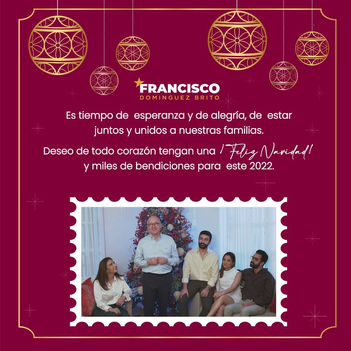 ApoyandoAbel24's tweet photo. Que pasen una linda Nochebuena, muchas bendiciones en este 2022. ¡Feliz Navidad!
#NavidadConFrancisco 
#FelizNavidad #Nochebuena #FDB https://t.co/mCHxhRubvf