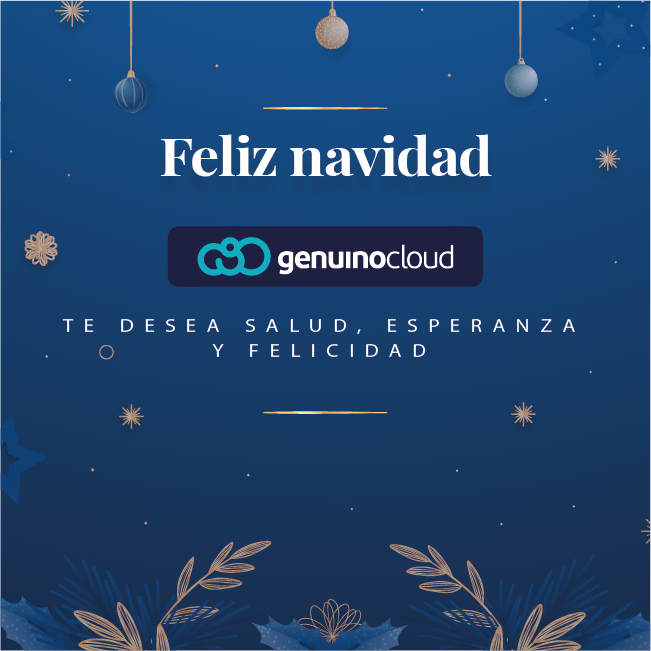 Celebremos juntos Navidad,🌲🎁 el equipo de Genuino Cloud te desea salud, esperanza y felicidad en estas fiestas. 

#feliznavidad #prosperoañonuevo