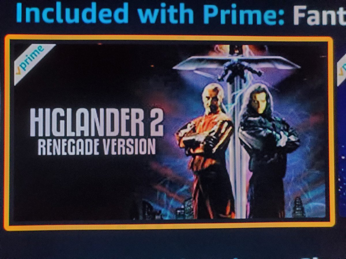 Ah the famous Higlander 2... I think <a href="/PrimeVideo/">Prime Video</a> needs a couple more proofreaders. Too bad there can be only one...