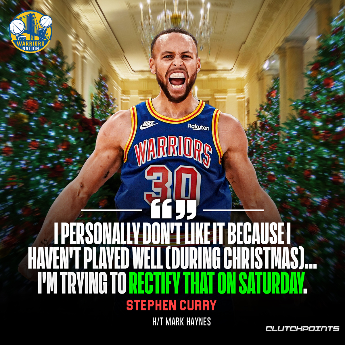 WarriorNationCP's tweet photo. Steph Curry will be trying to break his Christmas day curse 😤 https://t.co/NqlHgS2183