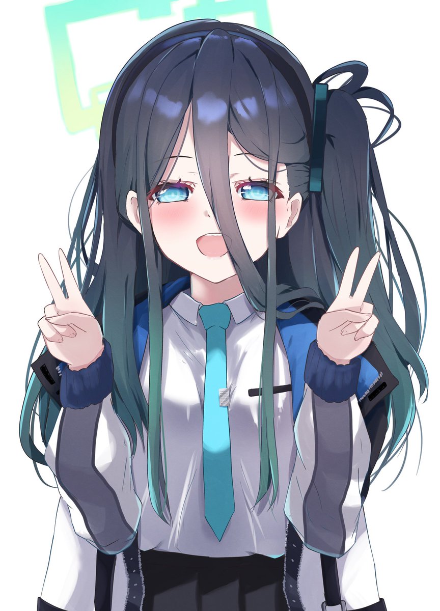 アリス リクエストもらったから描いた 笑顔でダブルピースするアリス ブルアカ いまおのイラスト