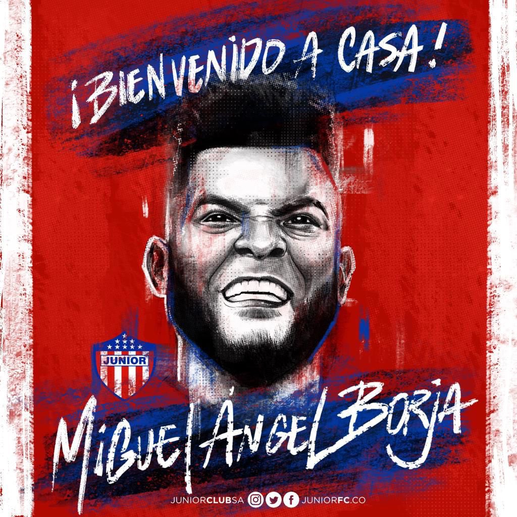 JuniorClubSA's tweet photo. 9️⃣🔴⚪️❤️¡¡MIGUEL ÁNGEL BORJA HERNÁNDEZ REGRESA A CASA!! 

El goleador @MiguelABorja9 vuelve a ponerse la ‘Rojiblanca’. ¡Regalo ideal para los Junioristas en plena navidad! 

¡EL GOLEADOR ESTÁ DE VUELTA!😍9️⃣⚽️

#VamosJunior🔴⚪️🔵 https://t.co/J5yl05tx2n