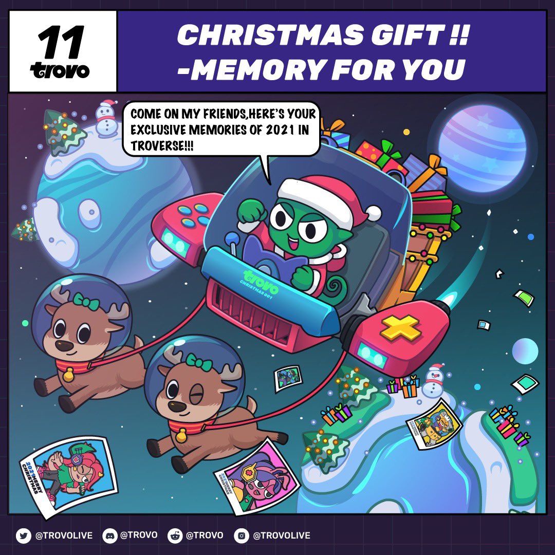 Leon and his friends are distributing Christmas gifts, come and pick it up!

Merry Christmas Eve to all Trovers! What’s your highlight of the year? Share and use the hashtag #TrovoMemory!