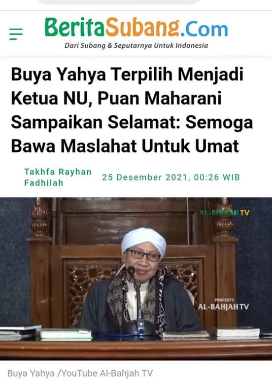 Salah paham seputar tokoh NU.

Yang terpilih sbg Ketum Tanfidziyah PBNU Mas Kyai <a href="/Staquf/">Yahya Cholil Staquf</a>, malah ditulis Buya <a href="/buya_yahya/">BuyaYahya</a>.

Verifikasi parpol yg dikutip pernyataan Hasyim Asy'ari Anggota KPU, yg dipasang foto Hadrussyaikh mBah Hasyim Asy'ari.

Ada-ada aja... <a href="/maman1965/">IG : kangmaman1965</a> <a href="/na_dirs/">Nadirsyah Hosen</a>