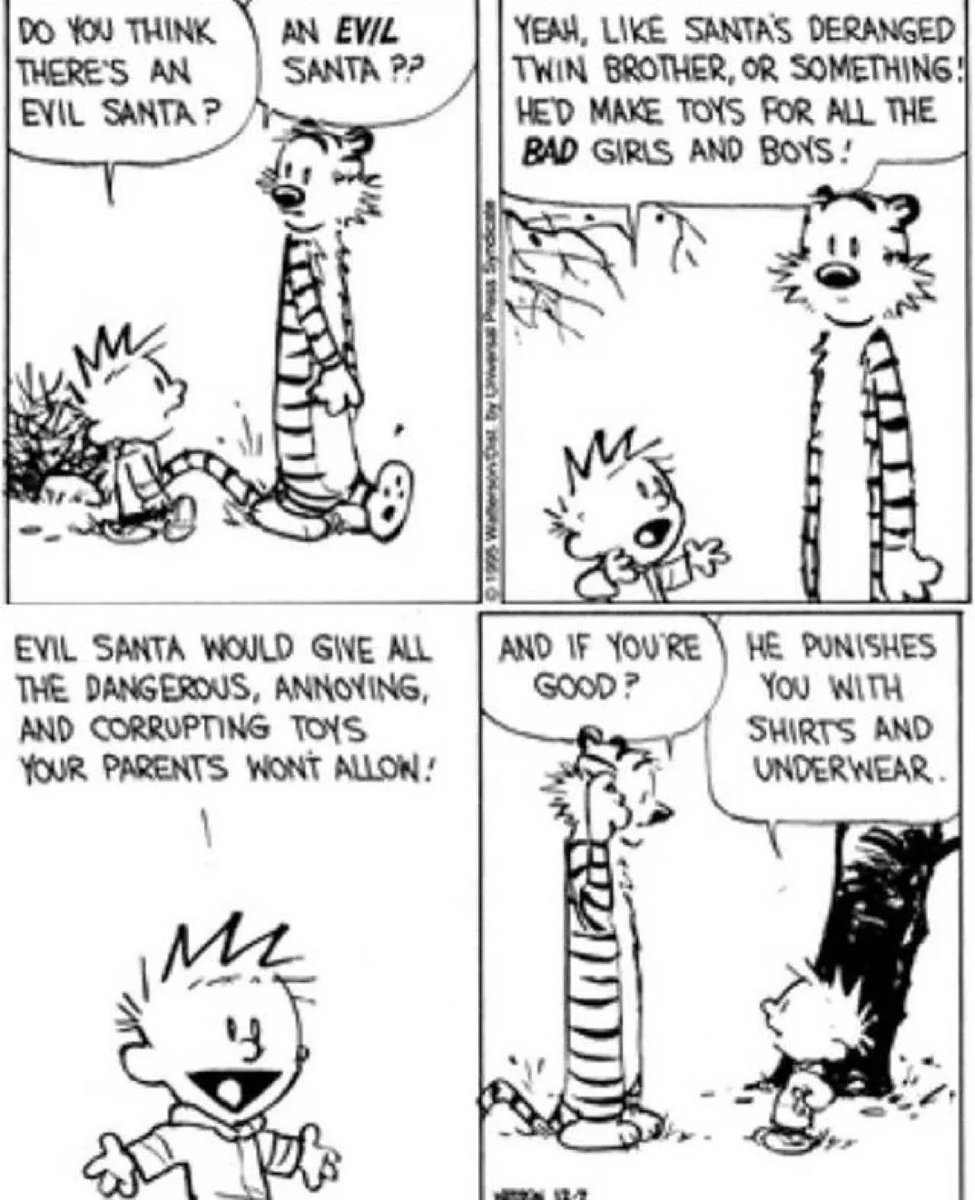 Calvinn_Hobbes's tweet photo. 🎅🏻😈👿 #CalvinandHobbes #Christmas https://t.co/KKq5AeARrh
