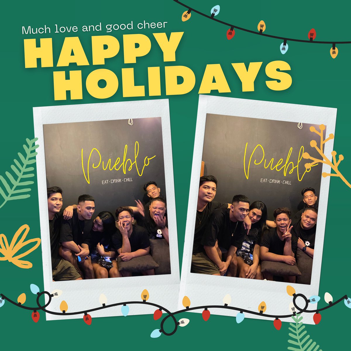 PuebloLP's tweet photo. Merry Christmas from Team @PuebloLP! 
🎄🎁❤️🍺🍽✨

#TaraPueblo #PuebloLP #iWasInPueblo #SouthPeeps #WeTheSouth #SouthBuzz #TigaSouthKaBa #PaskuhanSaPueblo https://t.co/pHBXizZyyD