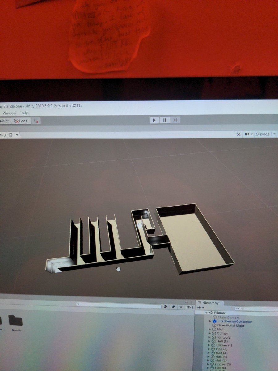 MaxMcCulloch17's tweet photo. FLICKER horror/thriller puzzle game very beginning production picture... Working on the 3D environment rn https://t.co/asUUlszWIb