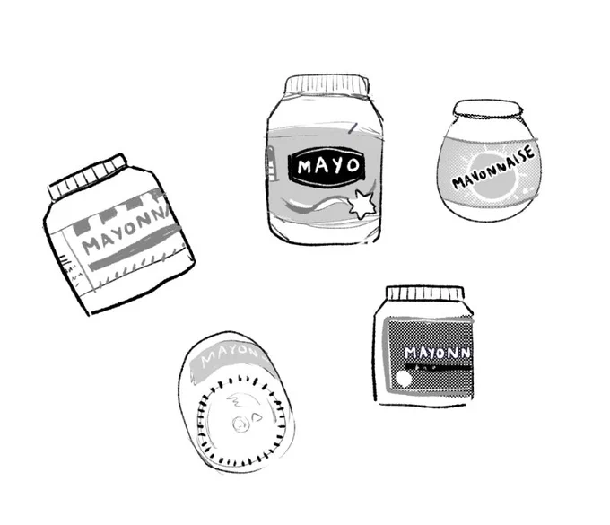 in the middle of drawing my comic got distracted making fake mayonnaise labels 
