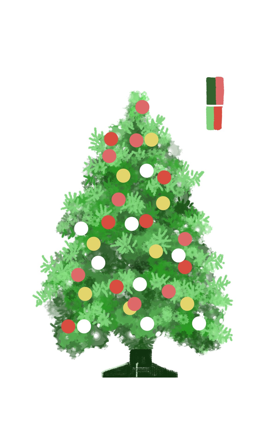 がお クリスマスツリーの描き方 その2 飾りがなかなかうまくいかなくてずっと不安だったけどうまくいって良かった T Co Ld1px2ruoz Twitter