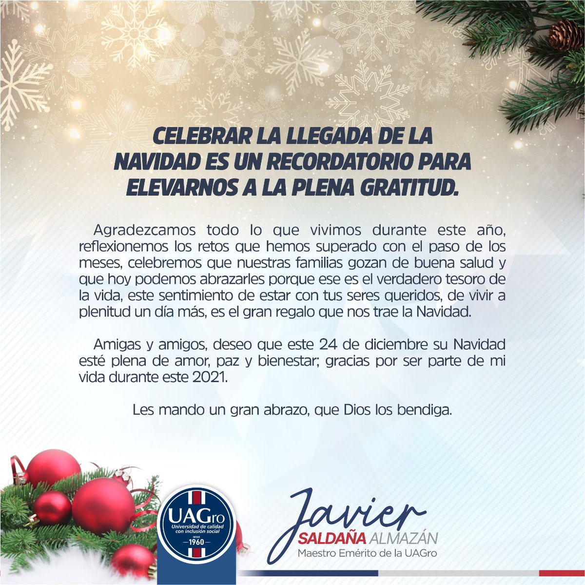 JavSaldana's tweet photo. Mis mejores deseos hoy y siempre familia y amigos universitarios.

Dios los bendiga. https://t.co/9uqY3PVHcK
