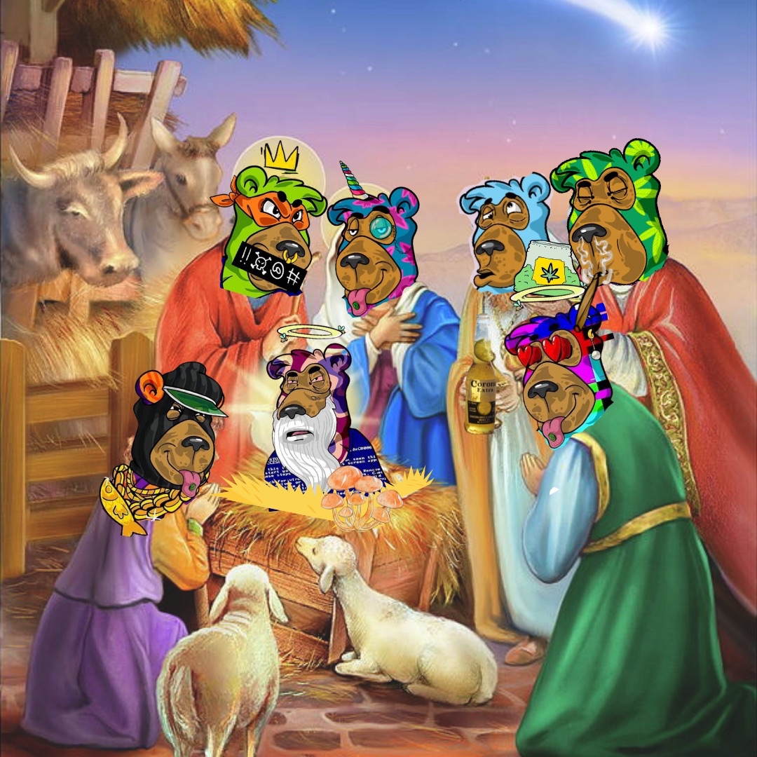 BuzzedBears's tweet photo. Historical representation of  the birth of @eldefijesus. Party favors aplenty.

Original artwork by @BuzzedBearHarry 😋

#nooffenseintened https://t.co/FIroDG9jw3