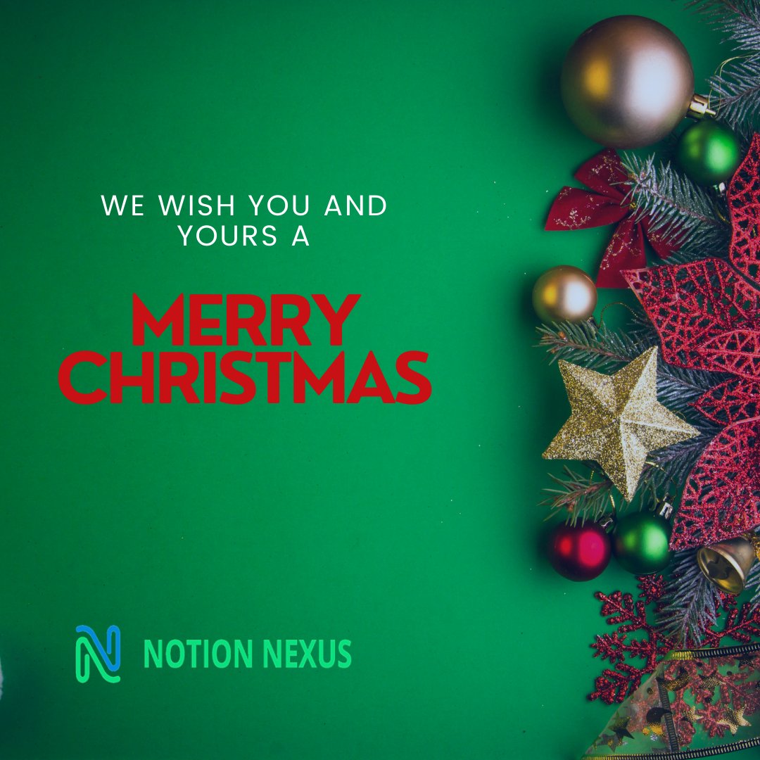 NotionNexus's tweet photo. Wishing you and your family a great festive season. 
Merry Christmas!!!

#NotionNexus
#merrychristmas https://t.co/wygO59Z3L1