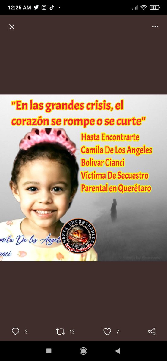 #TeBuscamosCamilaDeLosÁngelesBolivarCianci 
#VictimaDeSecuestroParental 
el 02/09/2020 en #Querétaro 
#Mexico 🇲🇽
Vía <a href="/maria_cianci/">María de los ángeles. CAMILA TE ESTAMOS BUSCANDO</a> y <a href="/SoniaSi43654895/">Sonia Silva. TE ESTAMOS BUSCANDO CAMILA.</a> 
#RTsSolidarios
 <a href="/sangrederebelde/">🇲🇽 Colectivo De Búsqueda SangreDeRebelde🇲🇽</a>.