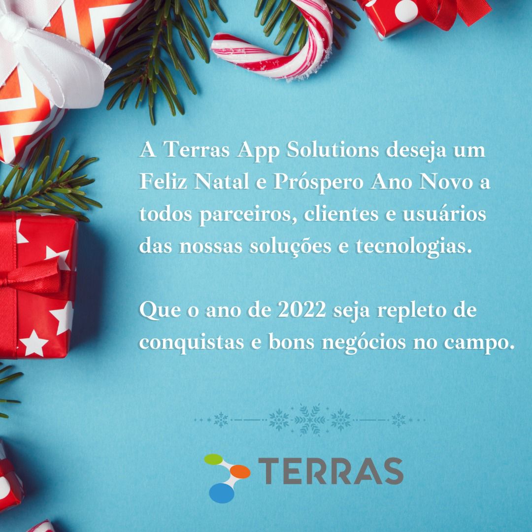 TerrasApp's tweet photo. A Terras App Solutions deseja um Feliz Natal e um Próspero Ano Novo a todos os parceiros, clientes e usuários das nossas soluções e tecnologias.

Que o ano de 2022 seja repleto de conquistas e bons negócios no campo.

#terrasappsolutions #feliznatal #felizanonovo https://t.co/WkJ8WM9gRw
