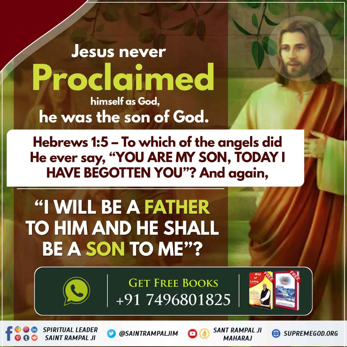 #BibleFactsOnChristmas
Evident in the Holy Bible John 9.1–41 that all the miracles performed by the Holy Christ were predetermined. Jesus was even aware of his end-time which made him nervous and anxious. 
Visit satlok Ashram Youtube chanel.
