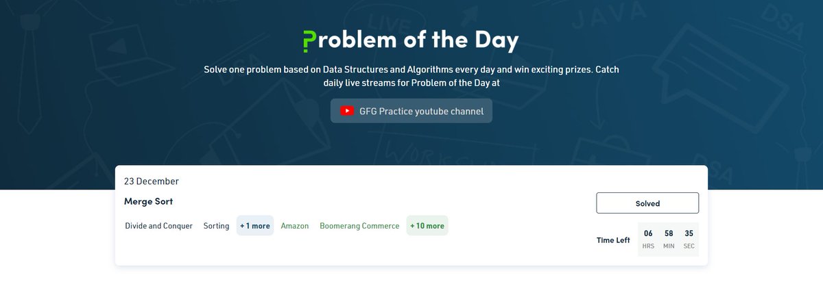 aman_lateef's tweet photo. Day 99 of 100 days of code with GFG.
#100daysofcodewithGFG https://t.co/7rVbPR7oYA