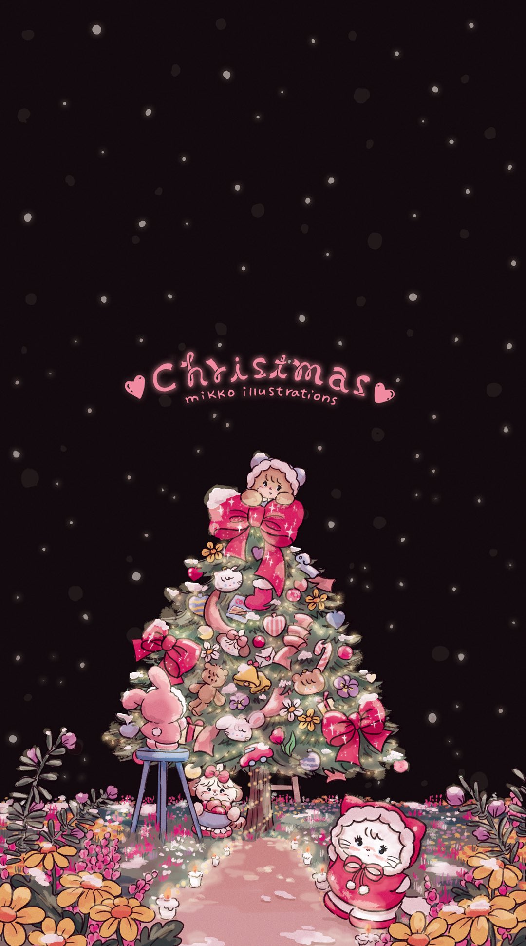 Mikko Illustrations メリークリスマス 待ち受けプレゼント クリスマス T Co 0ciqosysbo Twitter