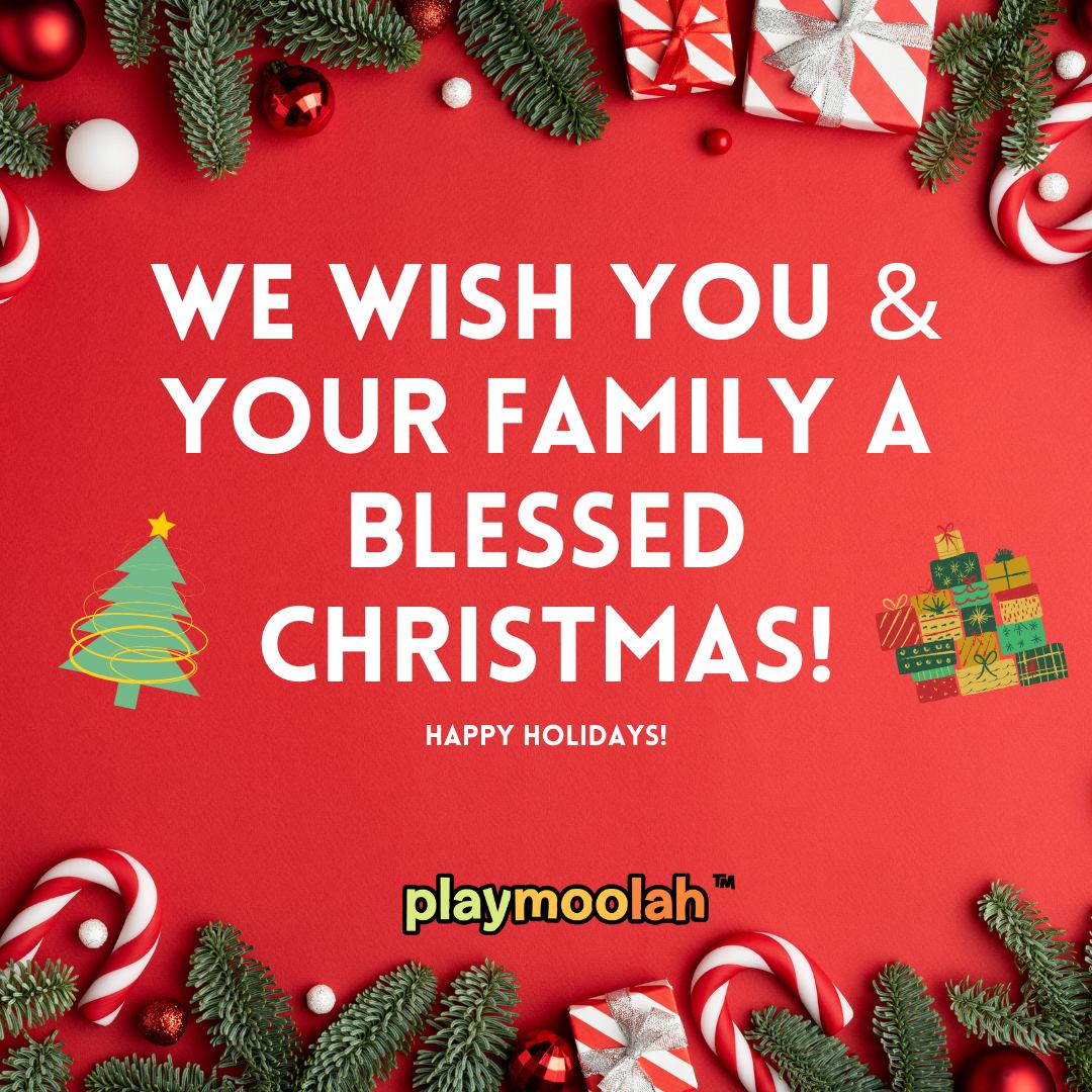 playmoolah's tweet photo. Merry Christmas from the PlayMoolah family! Wishing you a holiday filled with peace, joy and love! https://t.co/ilRdUfShri