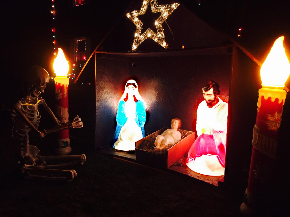 BJLG's tweet photo. Nog's annual reminder of the season's reason and its meaning. Always necessary on this end.

#DailyNog #Skeleton #Christmas2021 #nativity https://t.co/ODglr7o9X2