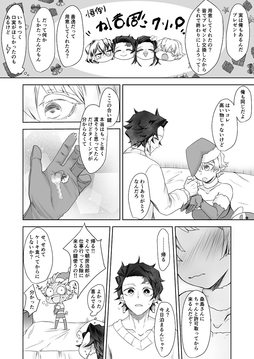 女体化。へべれけ炭善♀6
🎄の話 