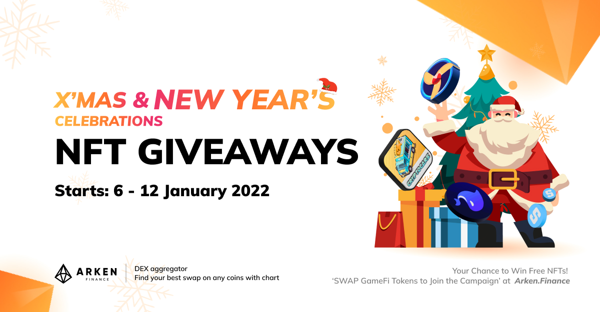 Merry Christmas! Ho~ho~ho 🎅🎄

🎁 Arken Finance is giving away 16 special NFTs! More Detail: go.arken.finance/92b71E 

✨Meanwhile, you can quote and share this Tweet for a chance to win $150🥇 See Rules below. 

#ArkenNewYearCampaign #ArkenNFTGiveaway #BSC  #ETH #AVAX #Arbitrum