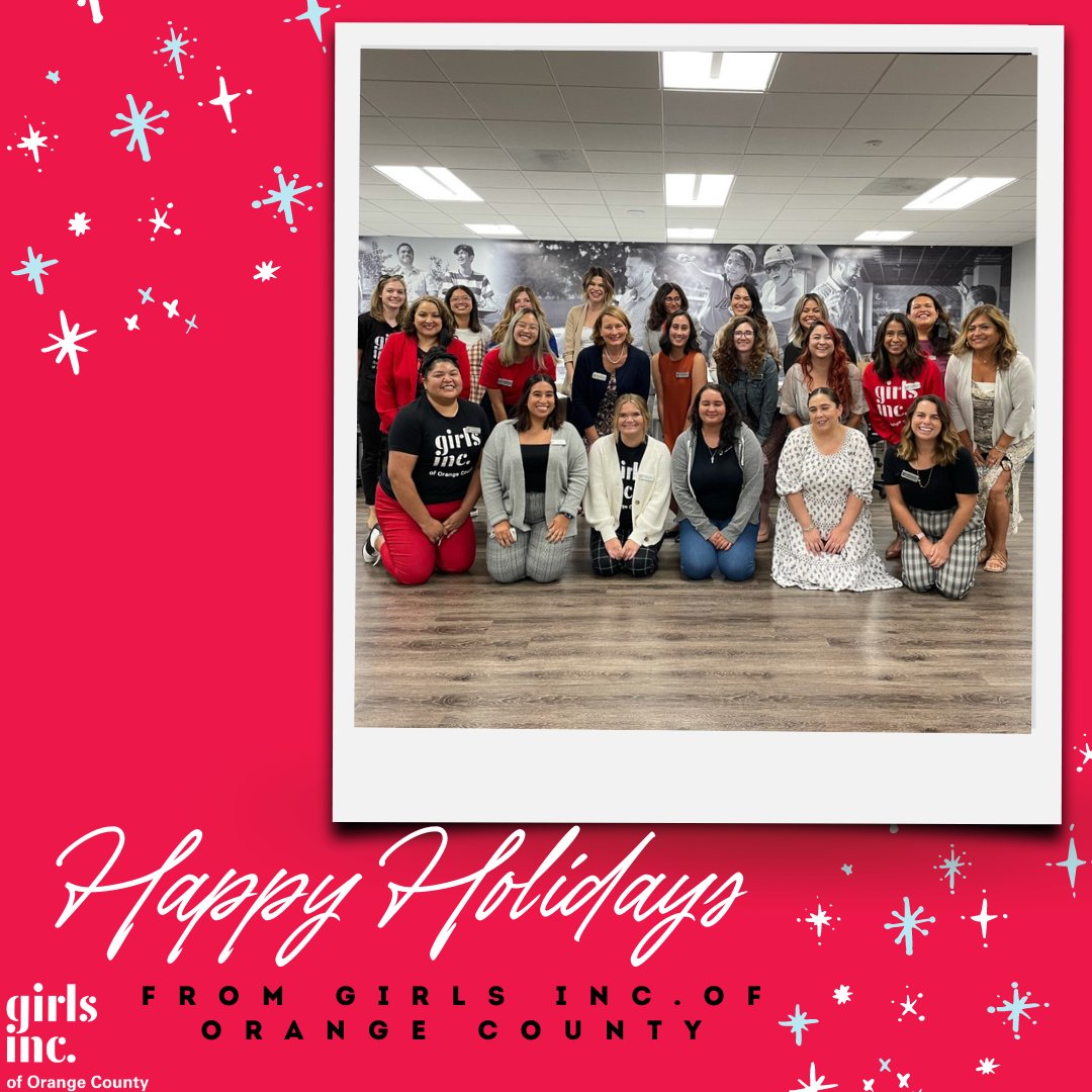 We here at Girls Inc. of Orange County would like to wish you all a happy holiday. We cherish you and all your continued support in making our dream of a strong, smart, and bold future come true. Happy Holidays! #GirlsIncOC #StrongSmartBold