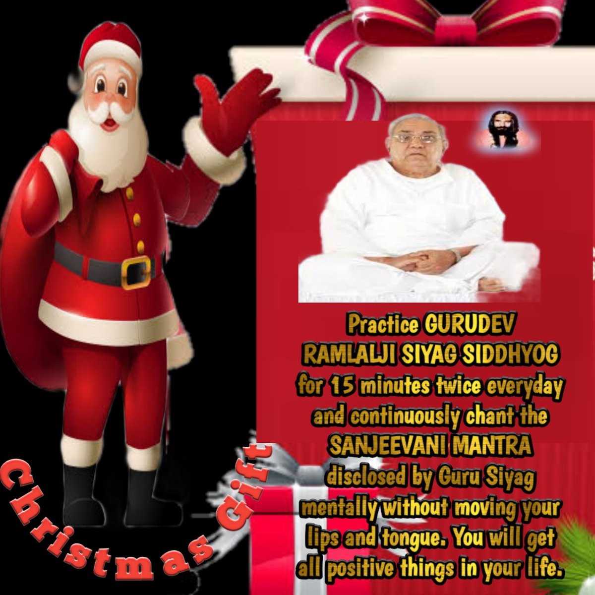 #happyandmerrychristmasday
Practicing Gurudev Ramlal ji Siyag  Siddhyog reduces stress, depression and anxiety thereby increases imagination and creativity