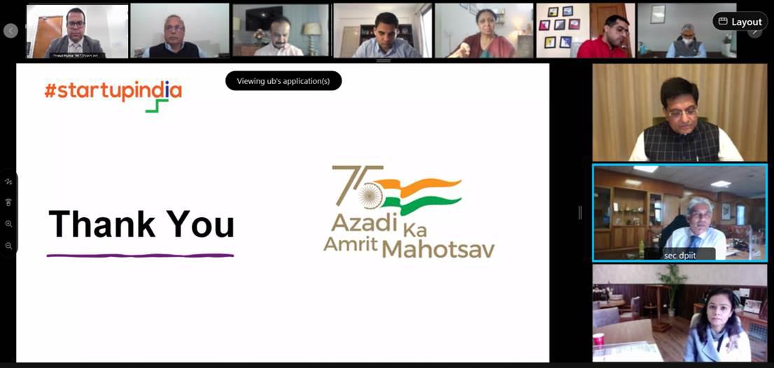 DPIITGoI's tweet photo. Shri @PiyushGoyal, Hon’ble Minister of Commerce &amp; Industry, Consumer Affairs &amp; Food &amp; Public Distribution and Textiles, chaired the third meeting of National Startup Advisory Council (NSAC) on 24th December 2021.#StartupIndia #NationalStartupAdvisoryCouncil
@chapmanlizzie @vshukl https://t.co/nccWTxZmnS