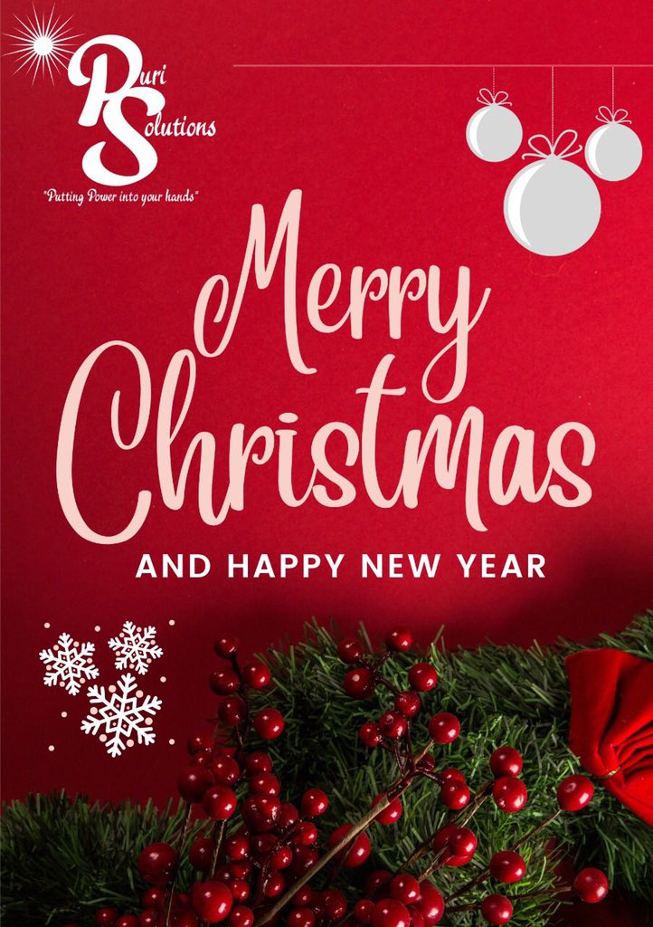 PuriSolutions's tweet photo. Wishing you a peaceful Christmas and a prosperous New Year from all of us at Puri Solutions! https://t.co/iFyYObjIOn