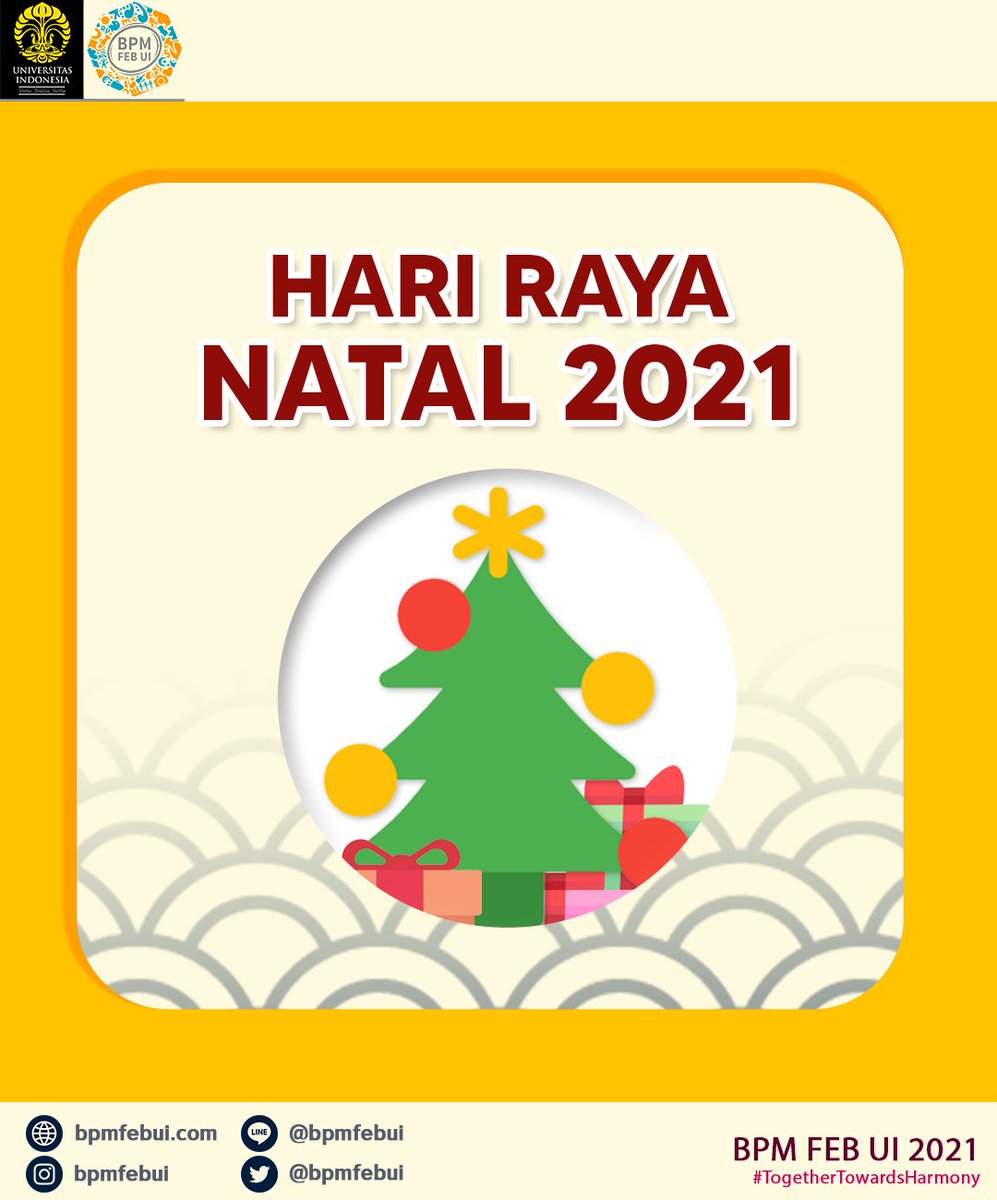 [SELAMAT HARI RAYA NATAL 2021]

Natal membawa damai, sukacita, dan berkat yang berkelimpahan. Semoga kesuksesan selalu bersama kita dan semua yang kita lakukan. 
Selamat Hari Natal 2021 🎄

BPM FEB UI 2021 
#TogetherTowardsHarmony