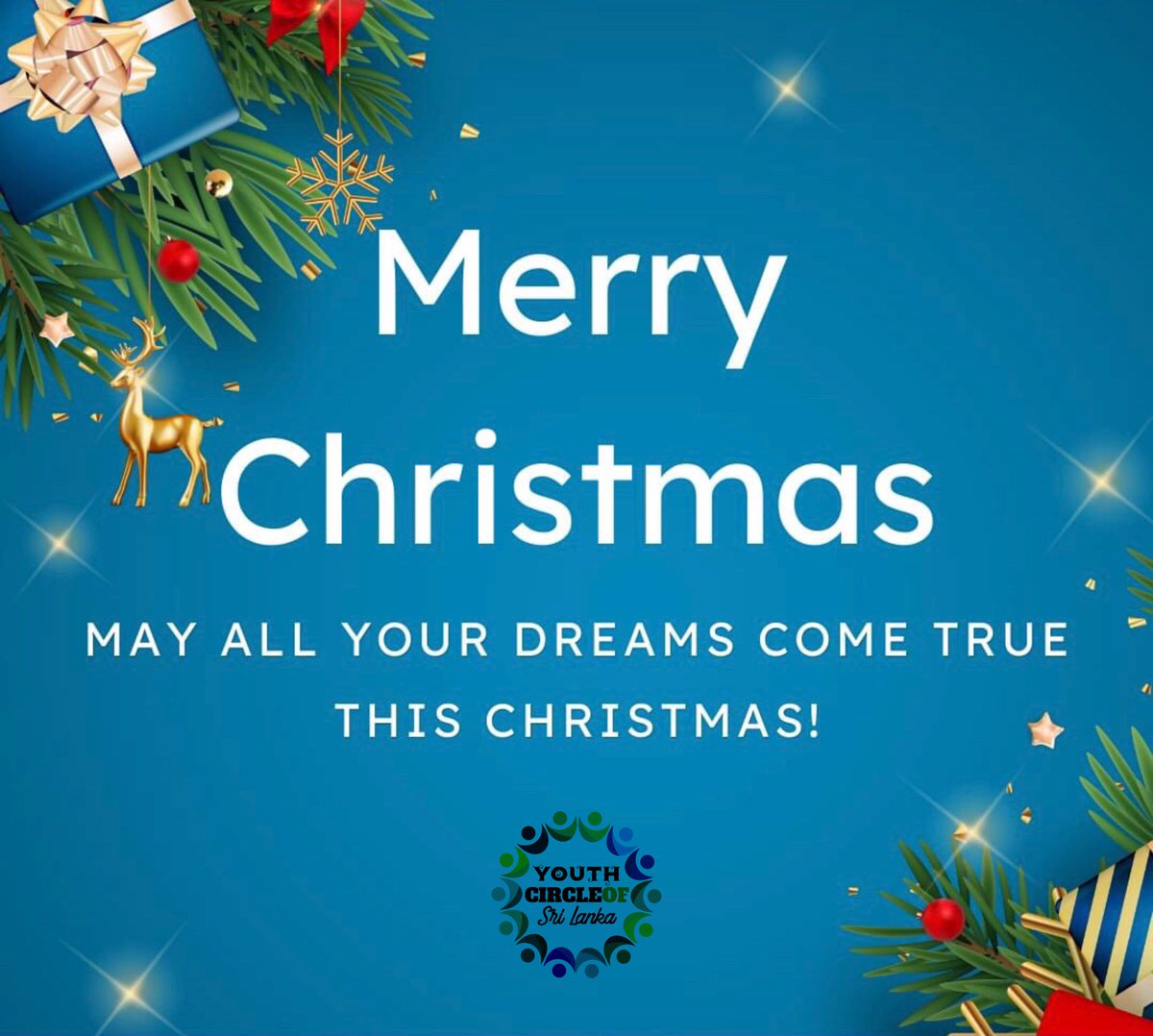 youthcircleSl's tweet photo. Wishing the joyous season be filled with sparkles of joy, love and prosperity for you and your loved ones. Merry Christmas from the Youth Circle  family!

#YouthCircle #SriLanka https://t.co/rcx1RfYoOg